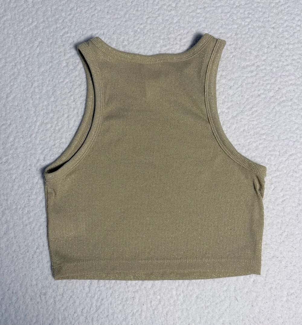 H&M Metallic Ribbed Cropped Tank Top - Picture 6 of 6